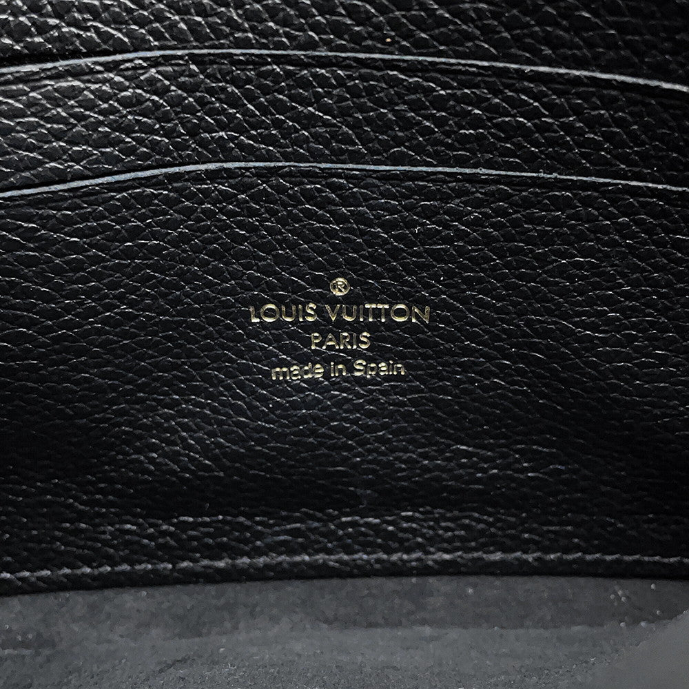 LOUIS VUITTON Pochette Double Zip NoirM80787 Bicolor Monogram Empreinte Leather