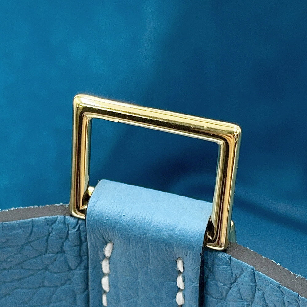 HERMES Picotin Lock New Blue Jean Taurillon Clemence Size PM