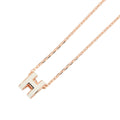 HERMES Pop Ash Necklace Size Mini White Lacquer Gold Plated
