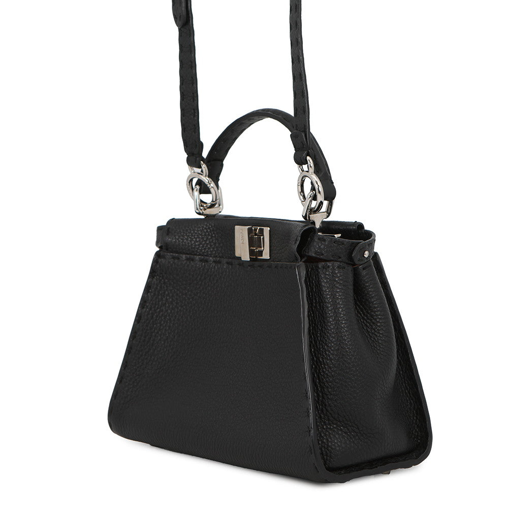 FENDI Peekaboo Selleria Black8BN244 Leather Size Mini