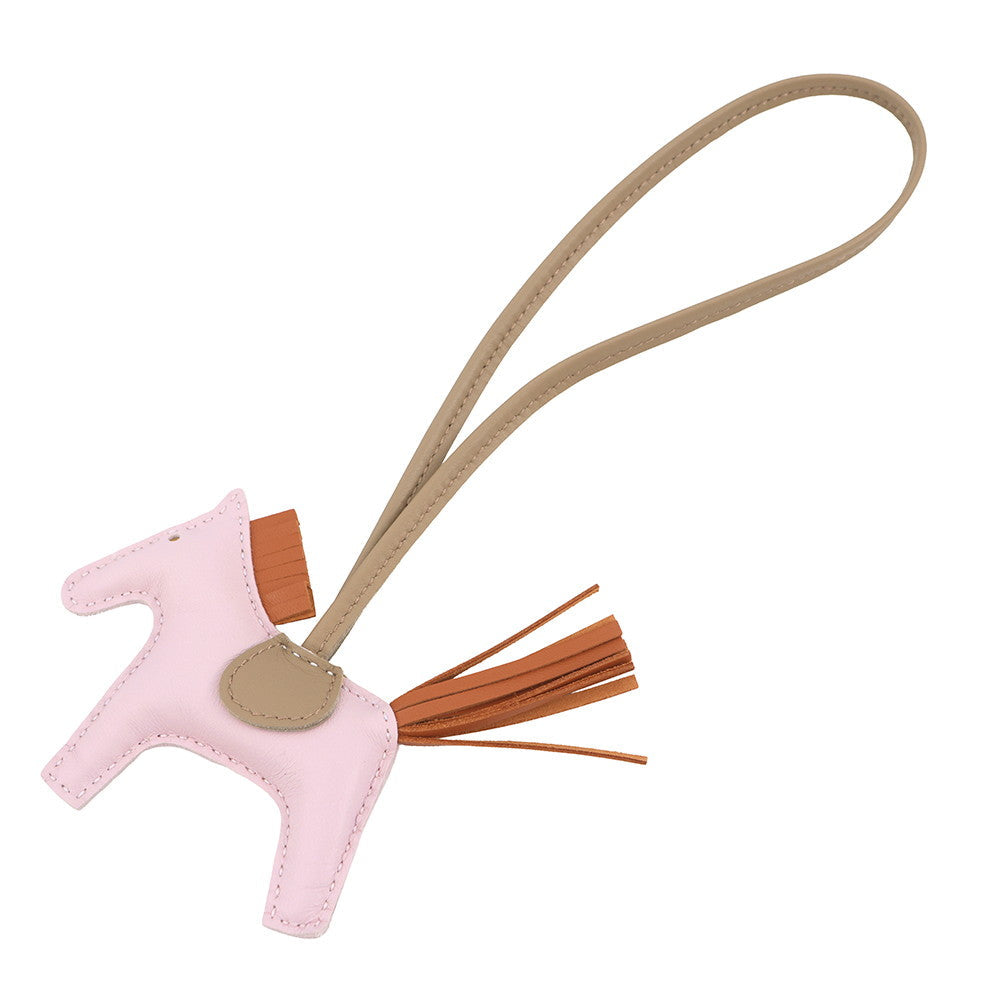HERMES Rodeo Bag Charm Mauve pale/pain de pis/Beige MarfaロデオPM Lambskin Size PM