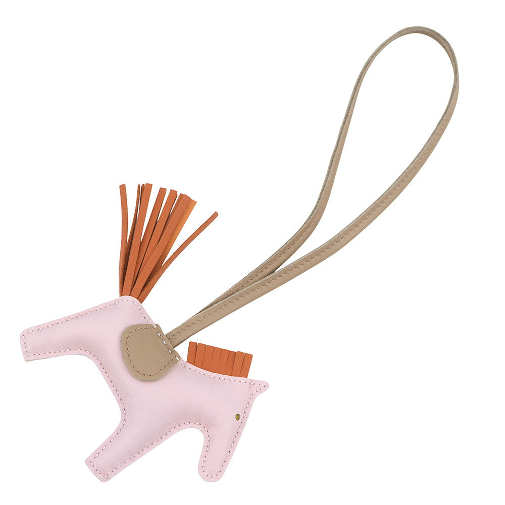 HERMES Rodeo Bag Charm Mauve pale/pain de pis/Beige MarfaロデオPM Lambskin Size PM