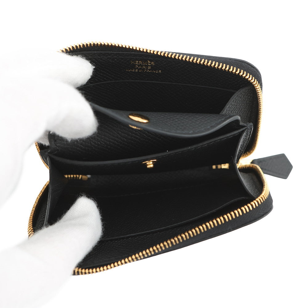 HERMES Macaron Compact Black Epsom
