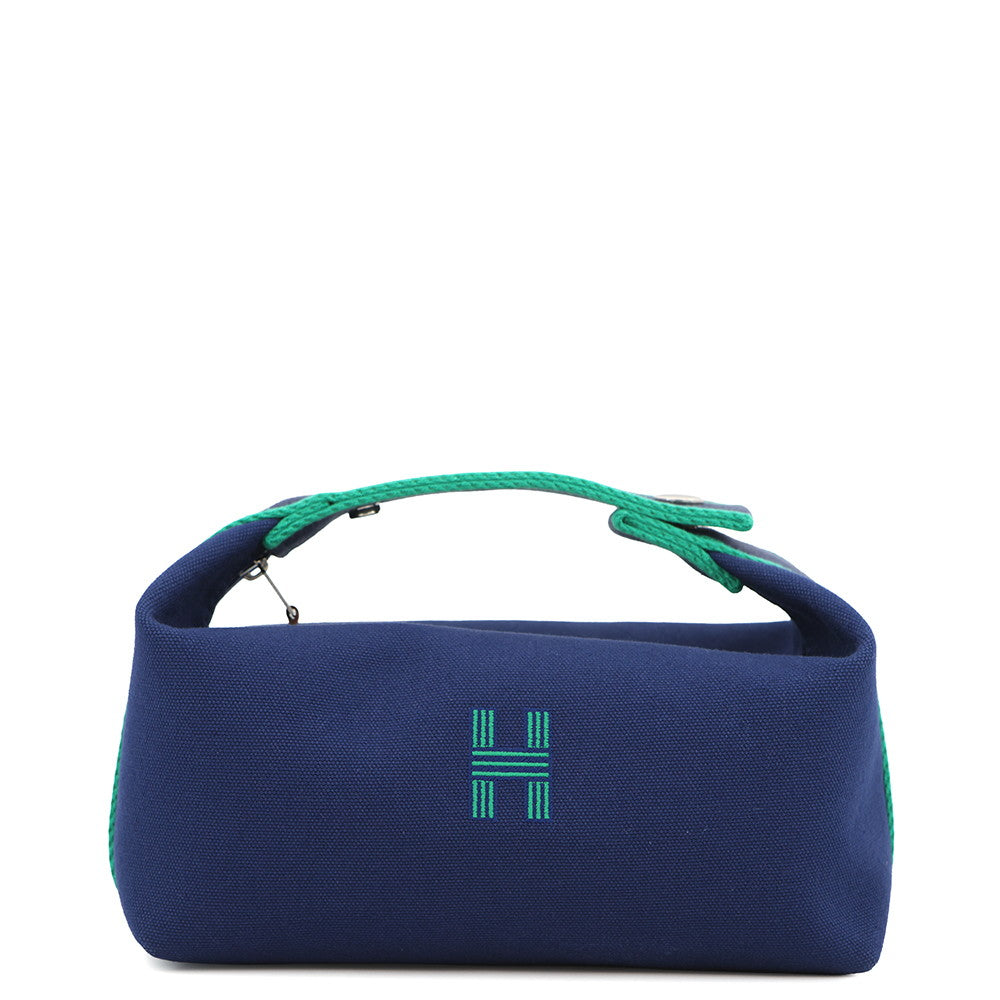 HERMES Brid a Black Marine Canvas Size PM