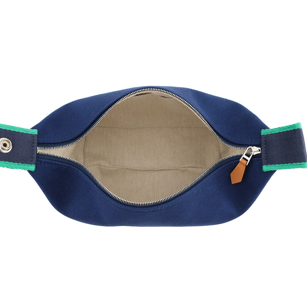 HERMES Brid a Black Marine Canvas Size PM