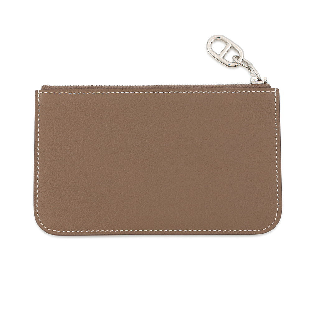 HERMES Zip Ango Coin purse Etoupe Evercolor