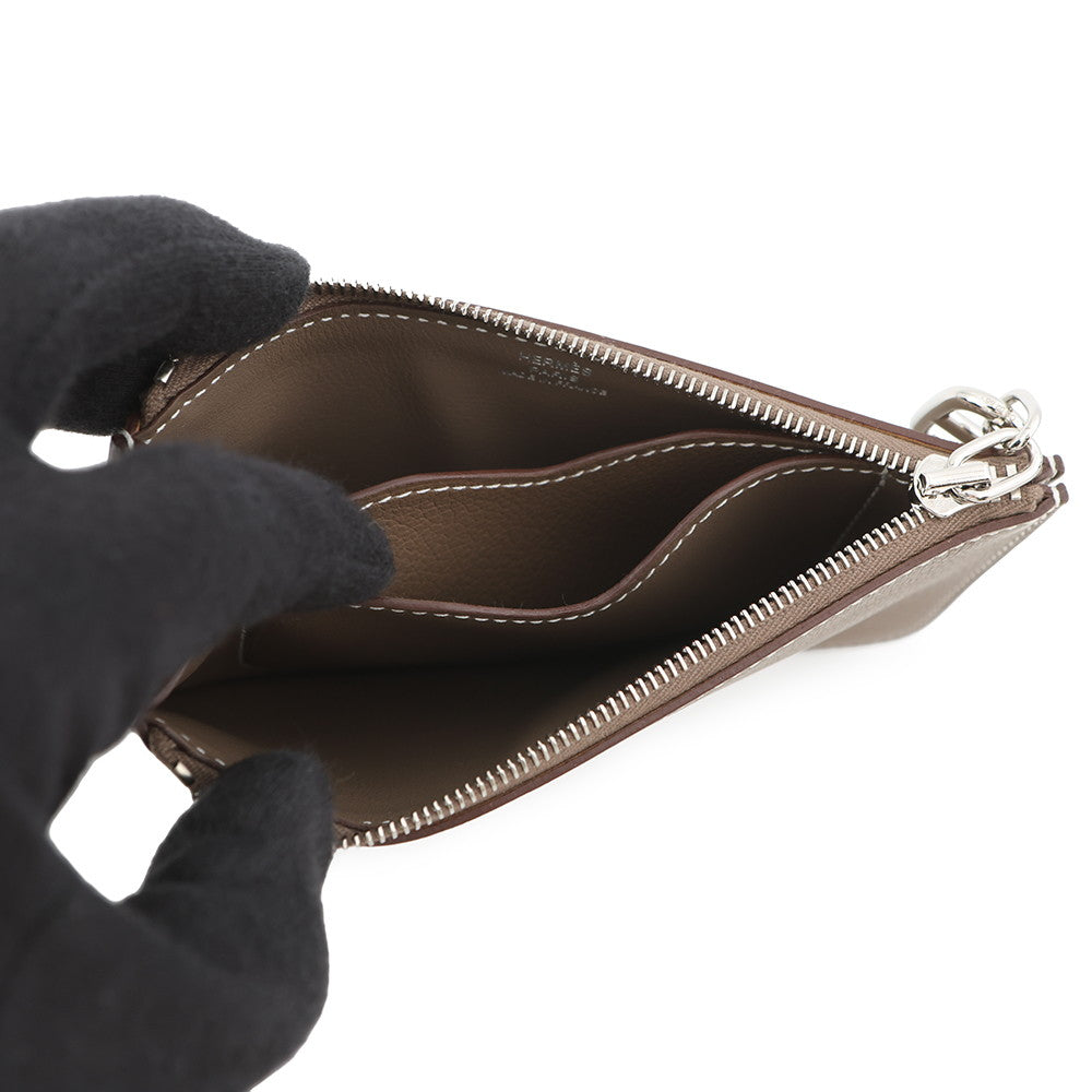 HERMES Zip Ango Coin purse Etoupe Evercolor