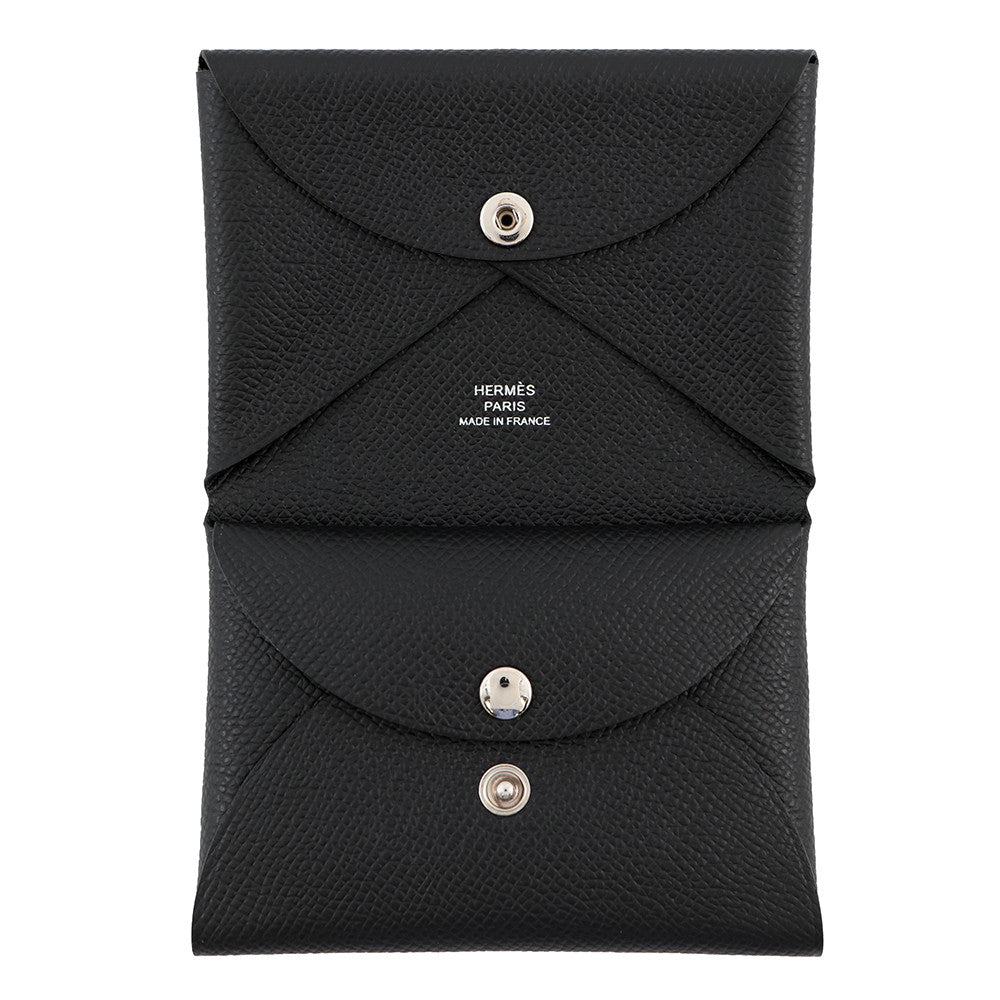 HERMES Calvi Duo Black Epsom