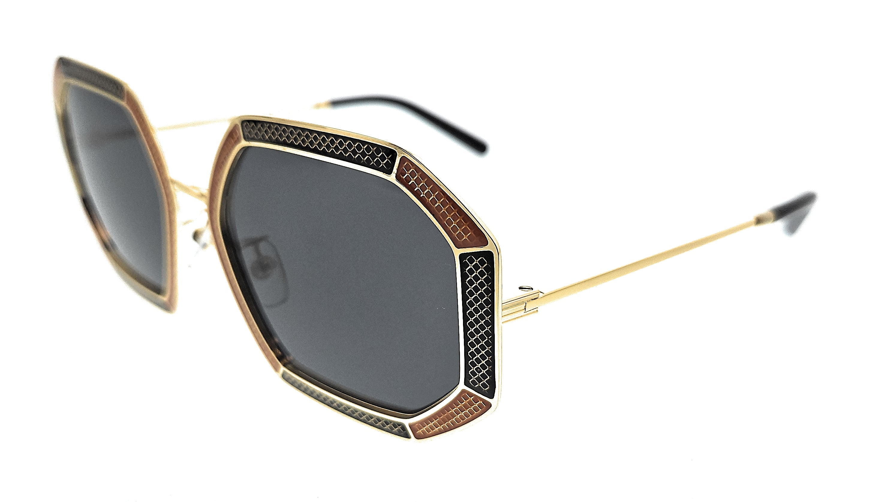 Tory Burch  0TY6102 335387 Full Rim Gold/Dark Grey Irregular Square Sunglasses