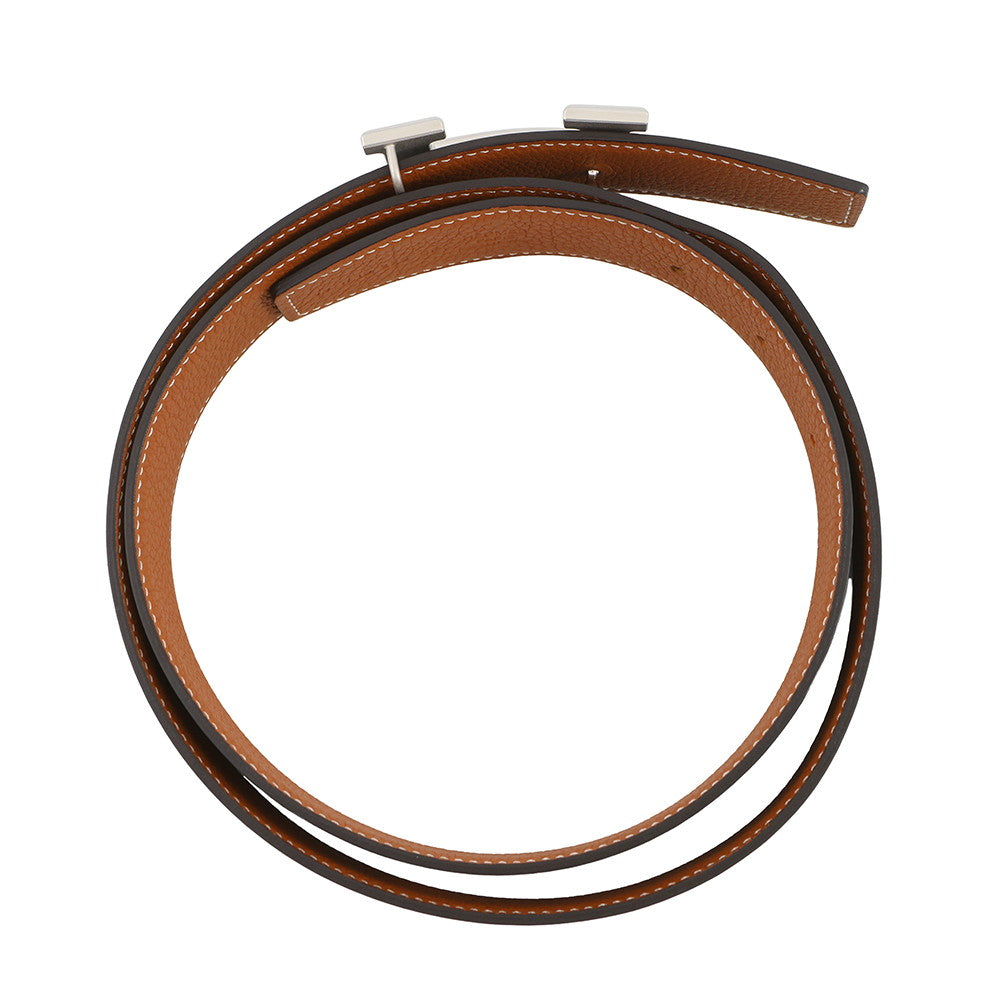 HERMES Constance Belt Size 90 Black/Gold Box Calf Leather Togo Leather