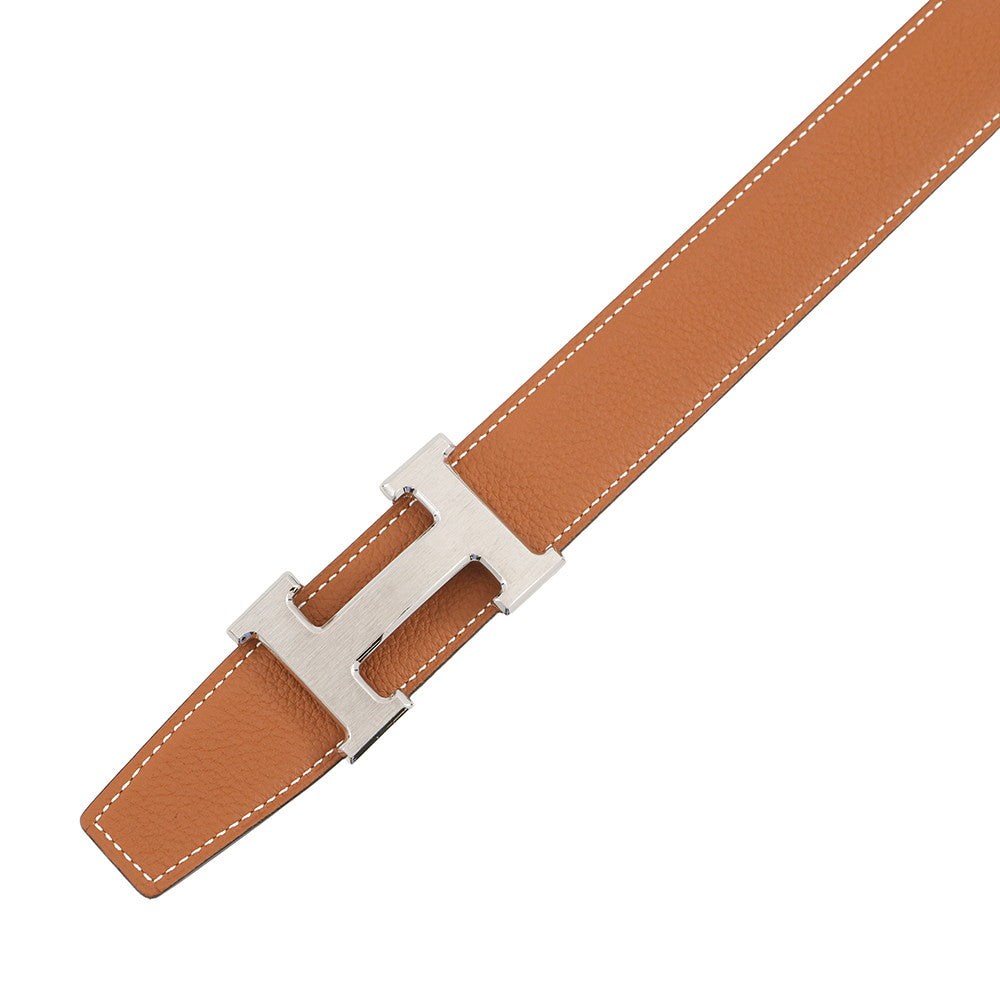 HERMES Constance Belt Size 90 Black/Gold Box Calf Leather Togo Leather