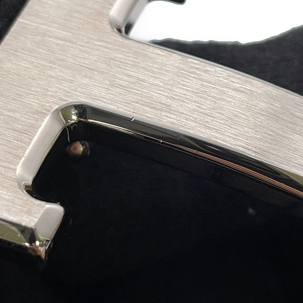 HERMES Constance Belt Size 90 Black/Gold Box Calf Leather Togo Leather