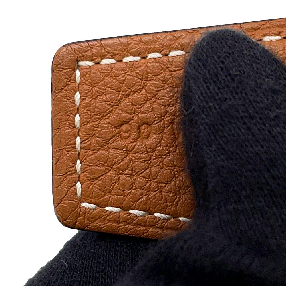 HERMES Constance Belt Size 90 Black/Gold Box Calf Leather Togo Leather