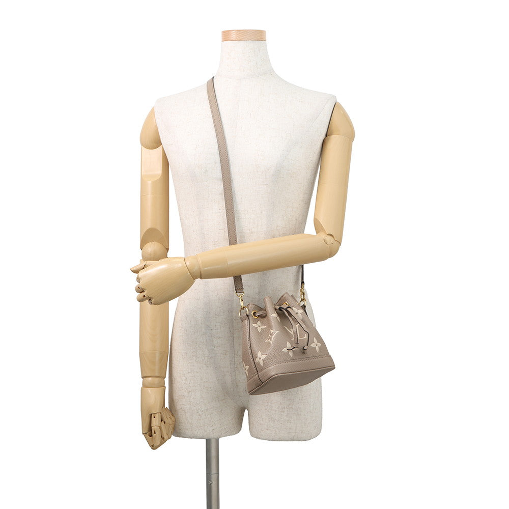 LOUIS VUITTON Nano Noe Tourterelle claimM46291 Bicolor Monogram Empreinte Leather