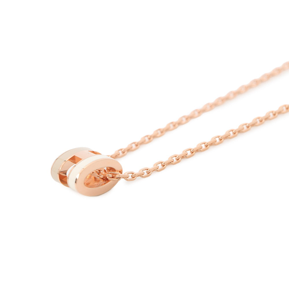 HERMES Pop Ash Necklace Rocabar White/Marron glacé Gold Plated Lacquer