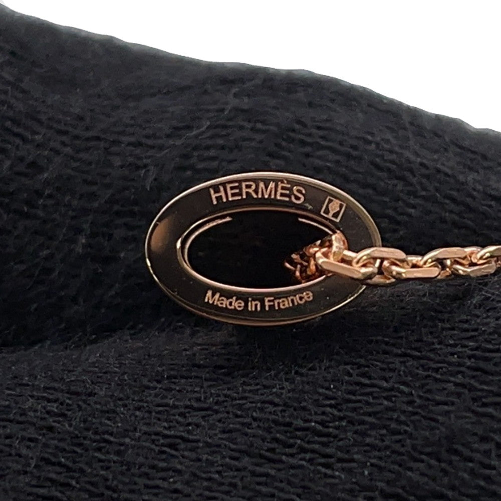 HERMES Pop Ash Necklace Rocabar White/Marron glacé Gold Plated Lacquer