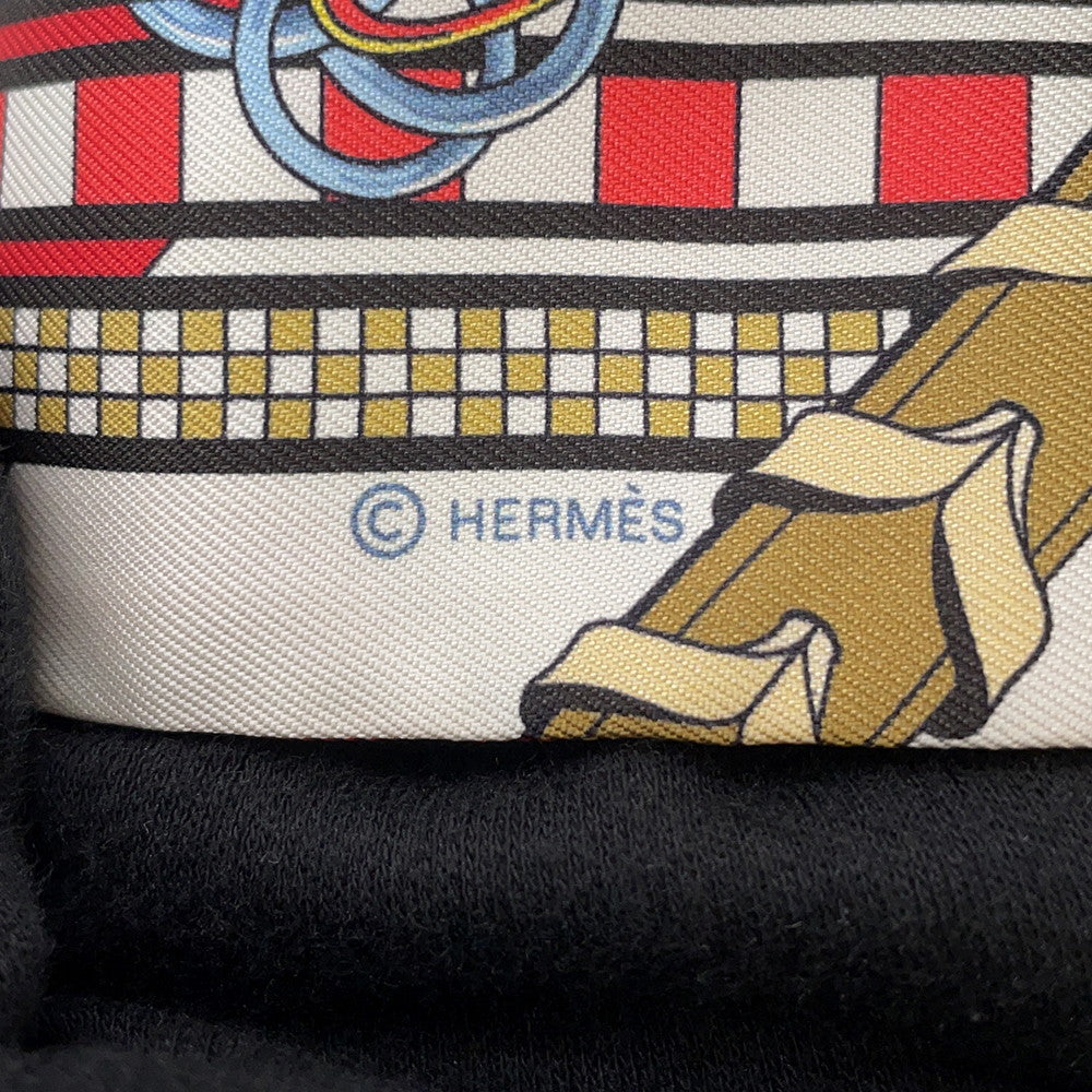 HERMES Twilly Brides and Bag Charm Brides et Gris Gris Rouge/Blanc/Moldre Silk100%