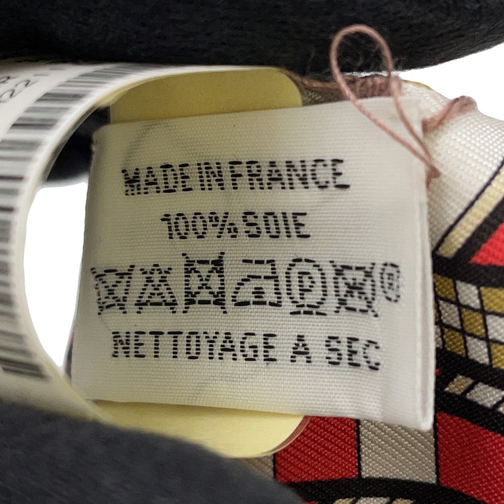 HERMES Twilly Brides and Bag Charm Brides et Gris Gris Rouge/Blanc/Moldre Silk100%