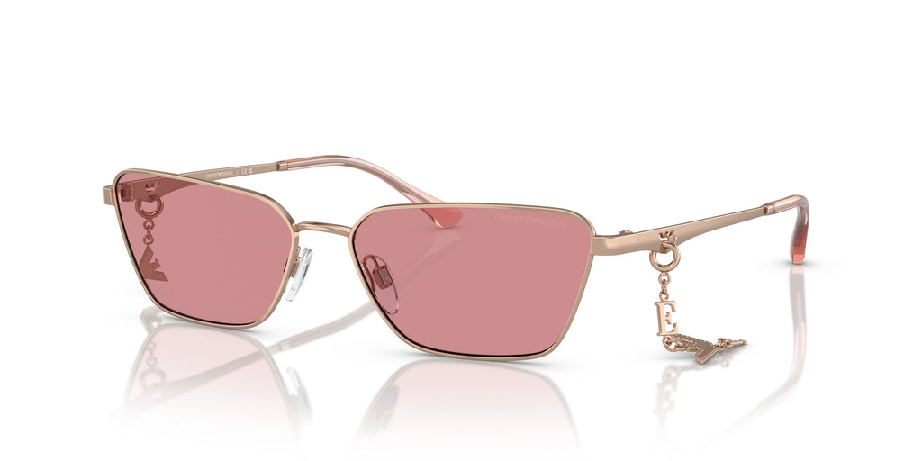 Emporio Armani 0EA2141 301184 Shiny Rose Gold Pillow Sunglasses