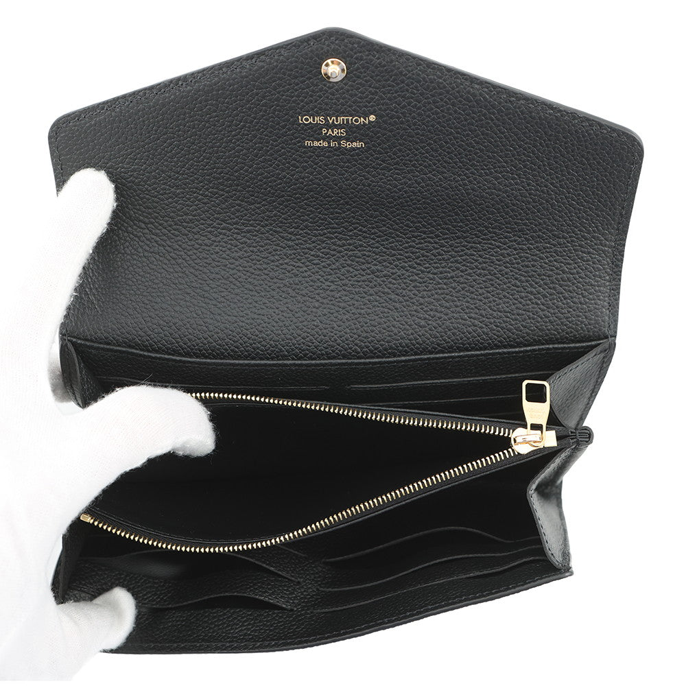 LOUIS VUITTON Portefeuille Sarah Noir/BeigeM80496 Bicolor Monogram Empreinte Leather