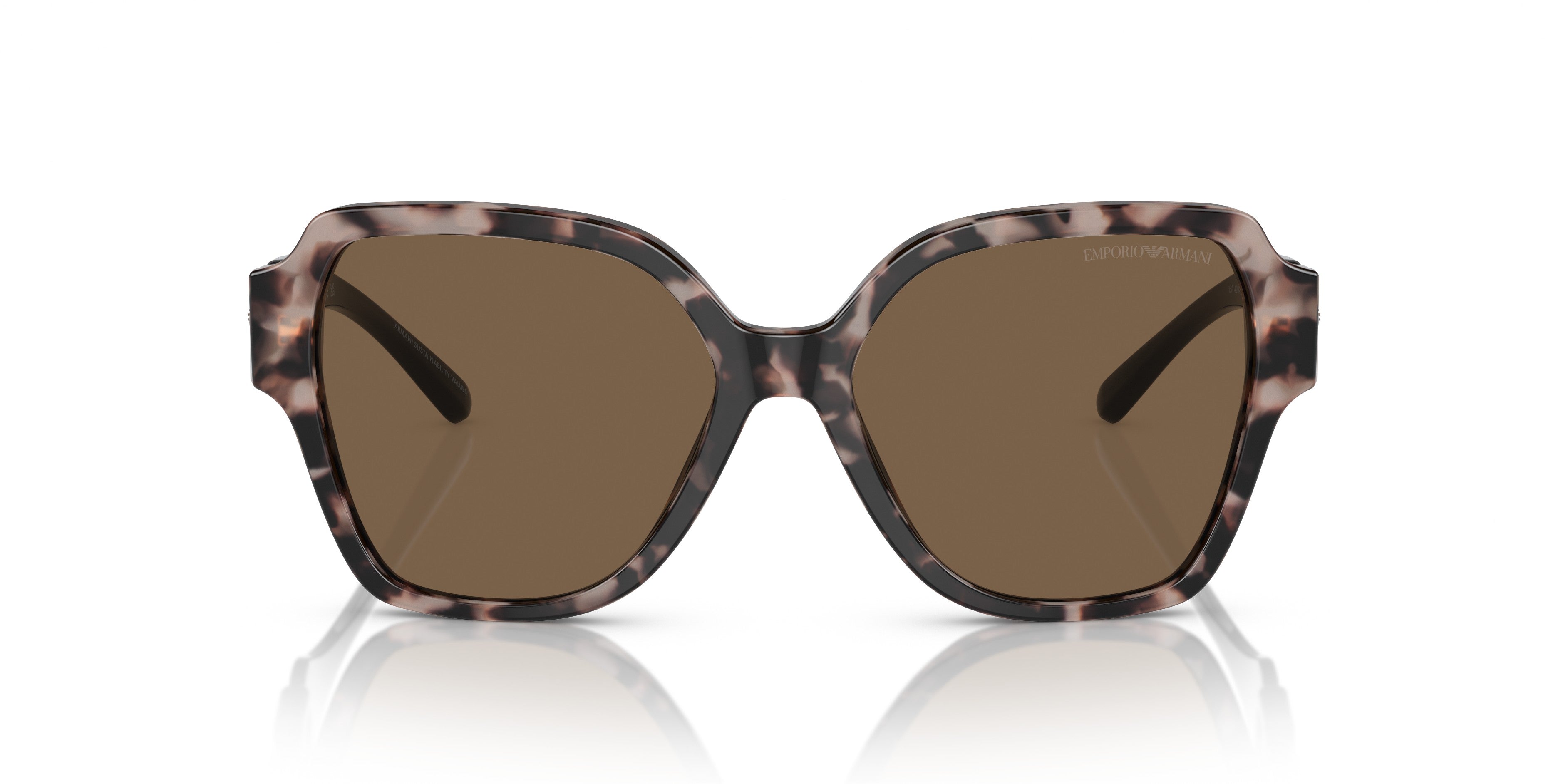 Emporio Armani 0EA4202 541073 Shiny pink havana Square Sunglasses