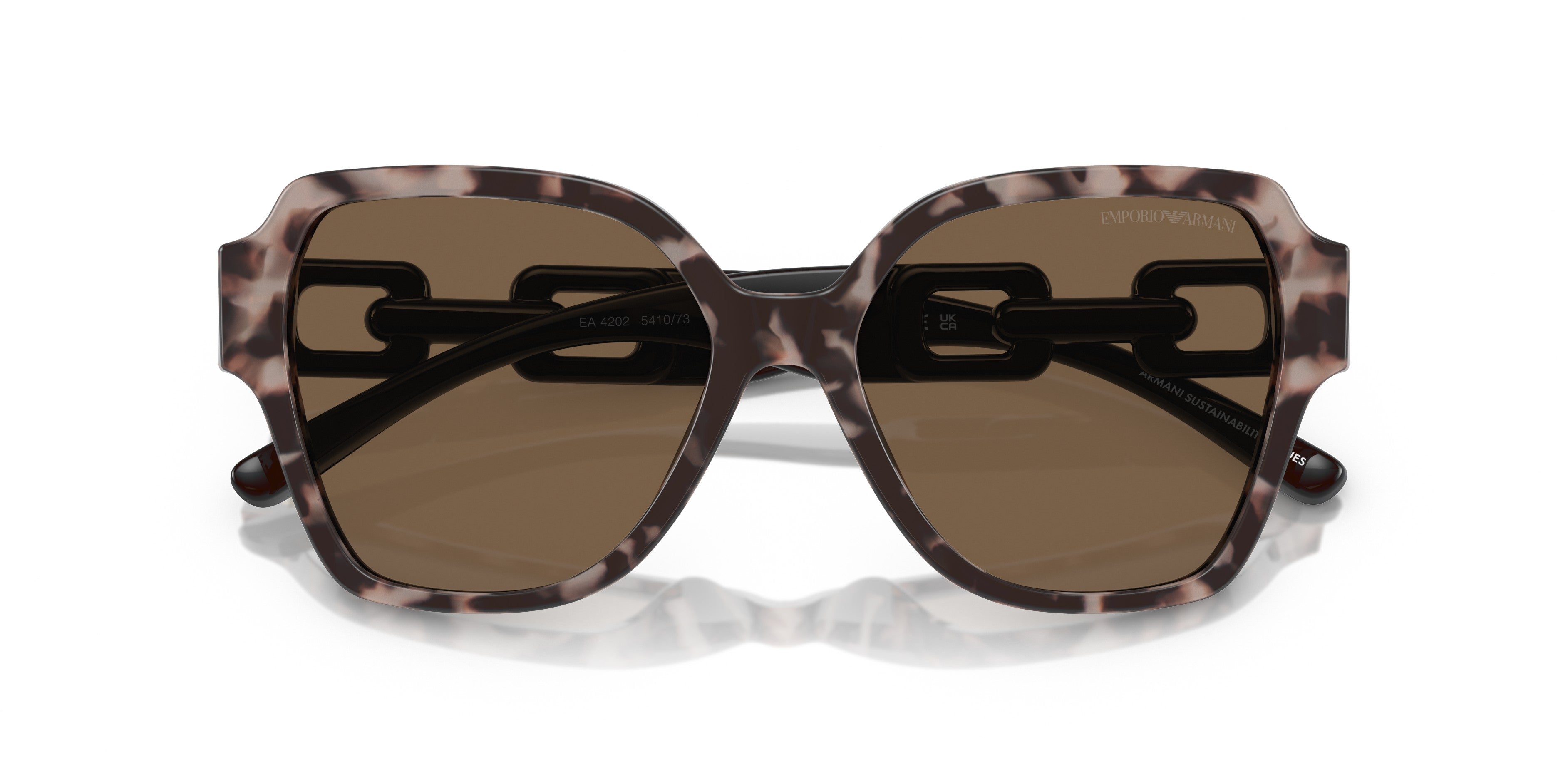 Emporio Armani 0EA4202 541073 Shiny pink havana Square Sunglasses