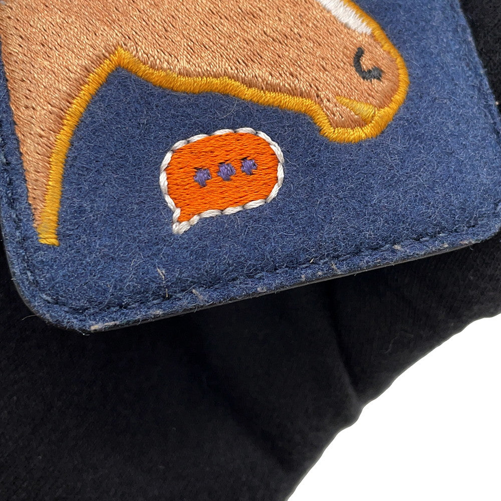 HERMES Card Case Magsafe Eman “Stole Number” BlueNavy/Multicolor Swift Leather Felt