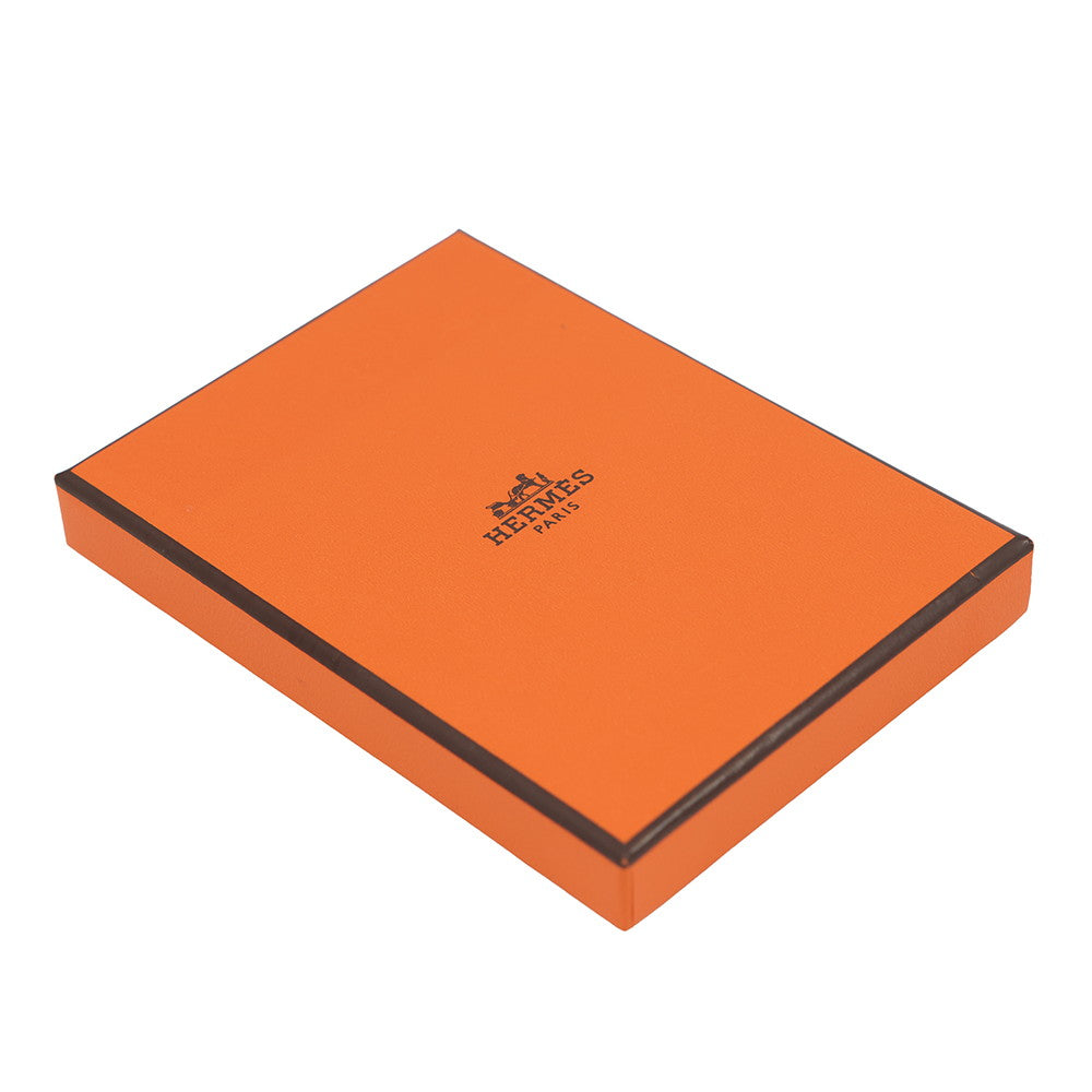 HERMES Card Case Magsafe Eman “Stole Number” BlueNavy/Multicolor Swift Leather Felt