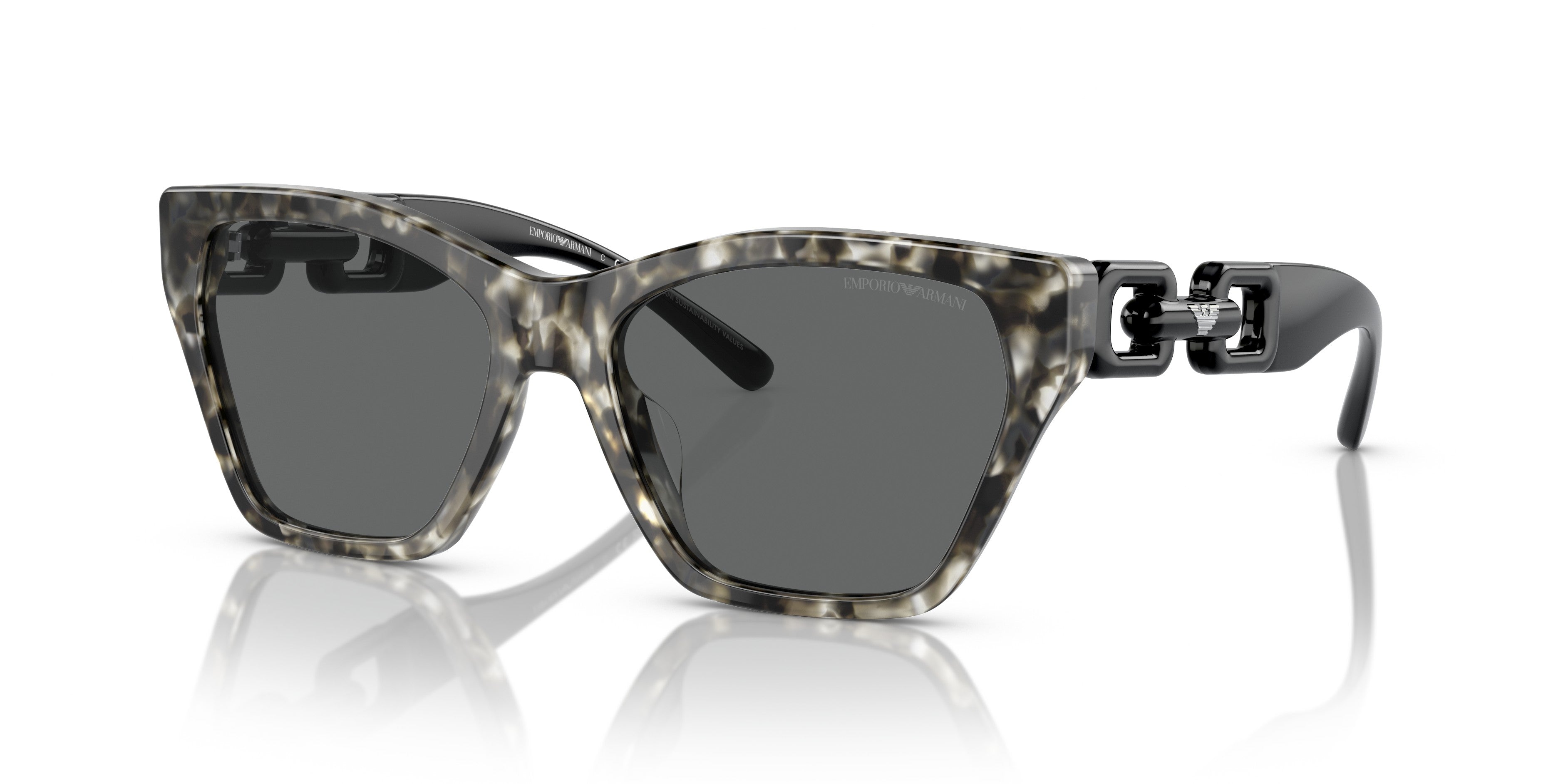 Emporio Armani 0EA4203U 567887 Shiny grey havana Cateye Sunglasses