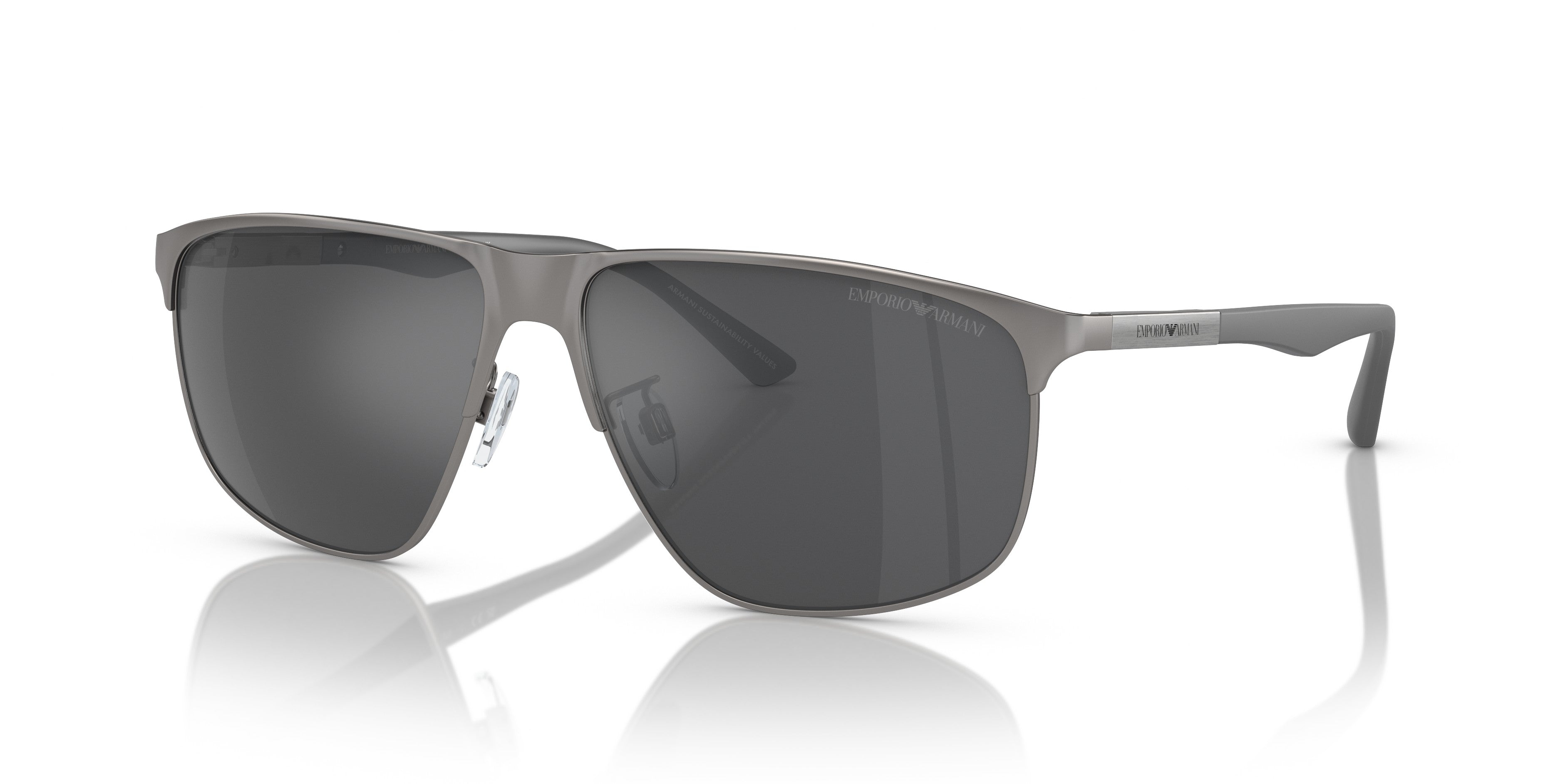 Emporio Armani 0EA2094 30036G Matte gunmeta Rectangular Sunglasses