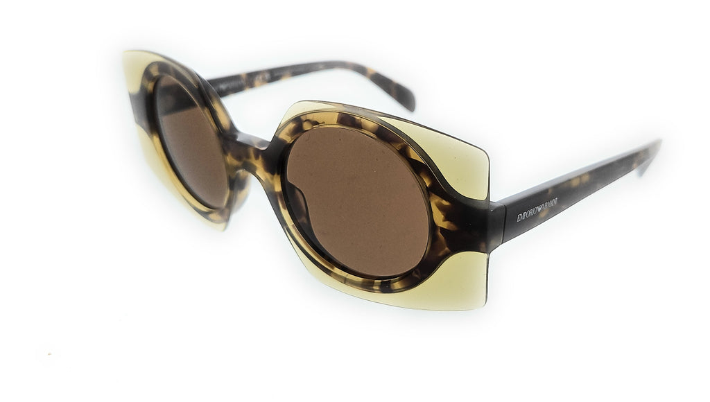 Emporio Armani 0EA4207 603073 Havana Top Transparent Brown  Square Sunglasses