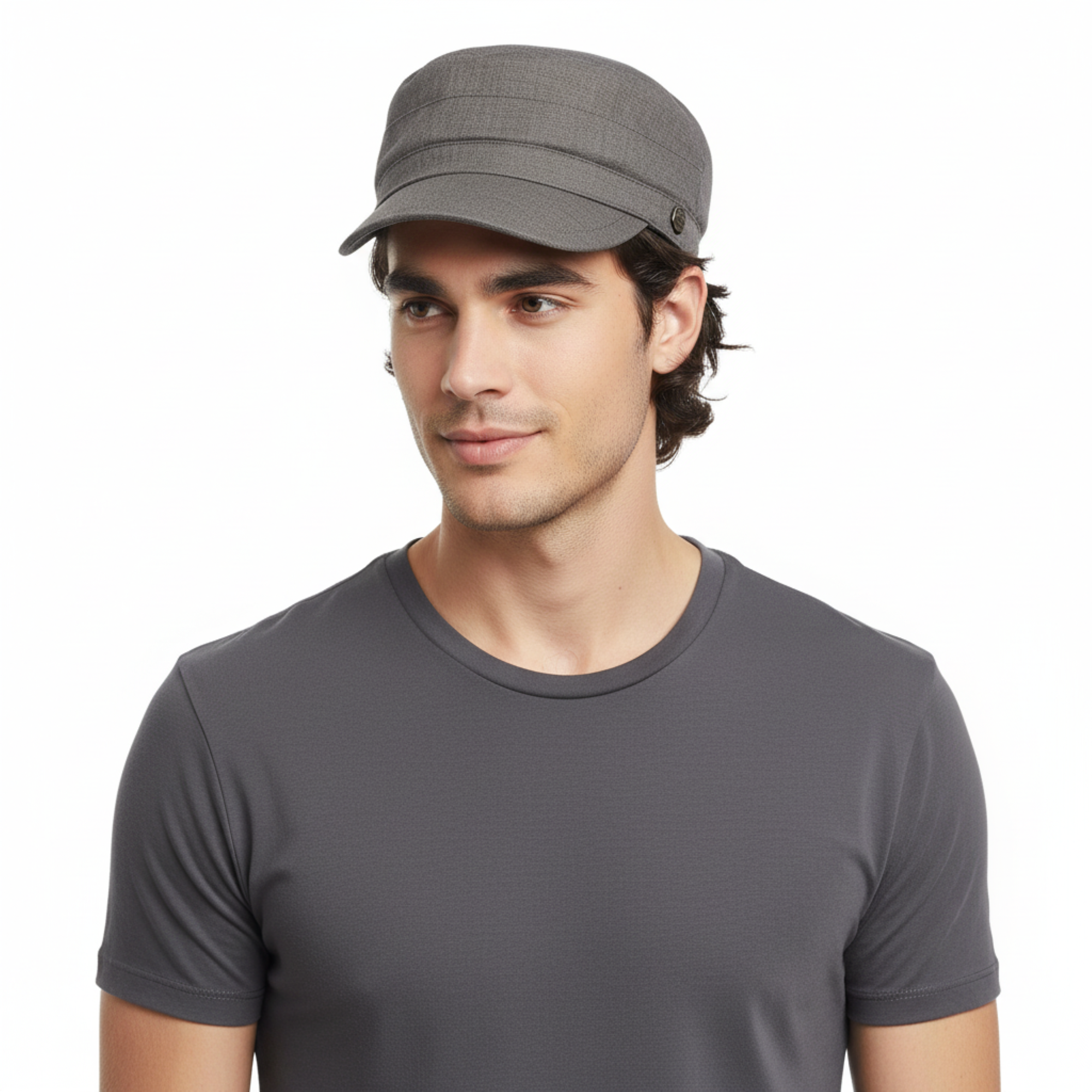 Dolce & Gabbana Khaki Grey Stylish Military Inspired  Cap