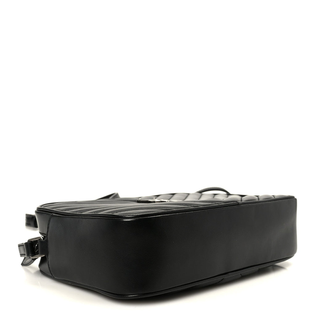 Calfskin Matelasse Monogram Lou Camera Bag Black
