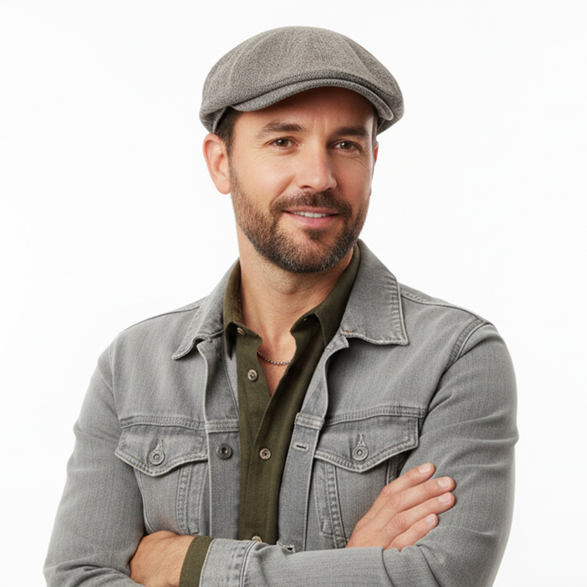 Dolce & Gabbana  Light Grey Fine Weave Flat Cap-58