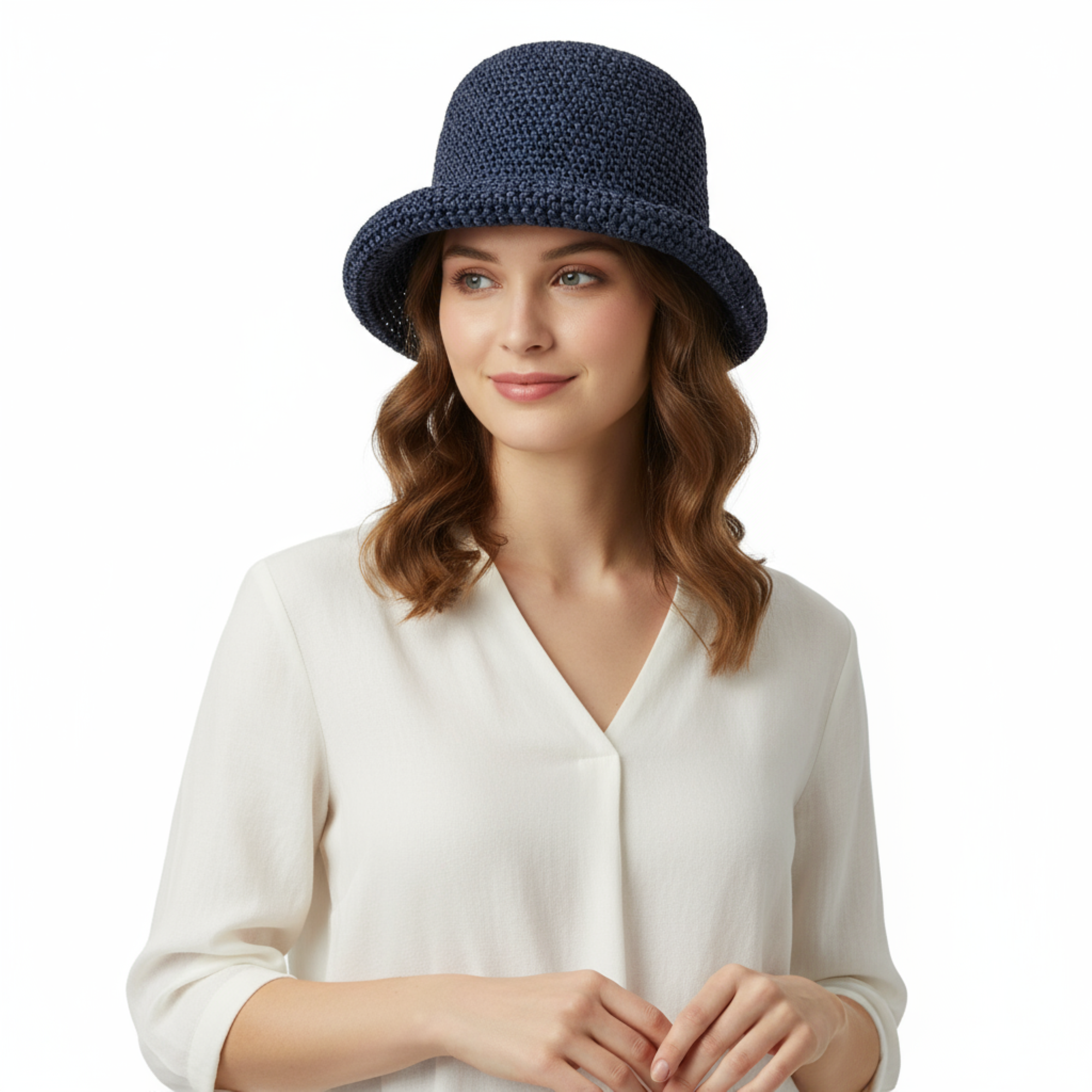 Dolce & Gabbana  Blue Woven Straw Bucket Hat - Chic Summer Beach Hat-S