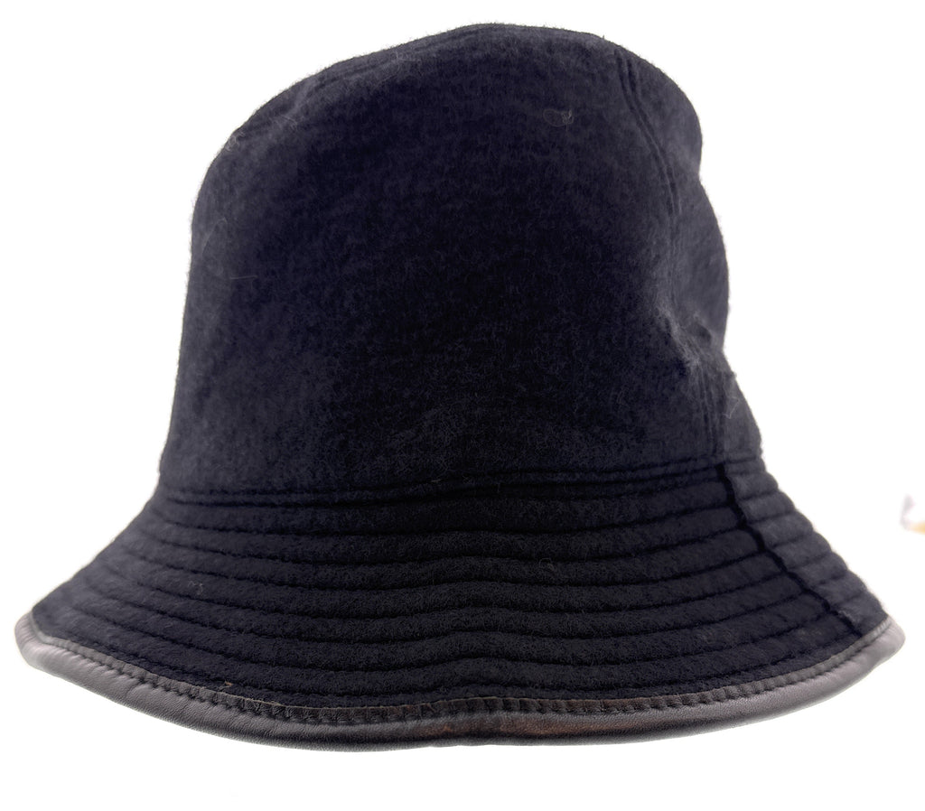 Dolce & Gabbana Charcoal Wool Blend Bucket Stitched Rim-Adult M