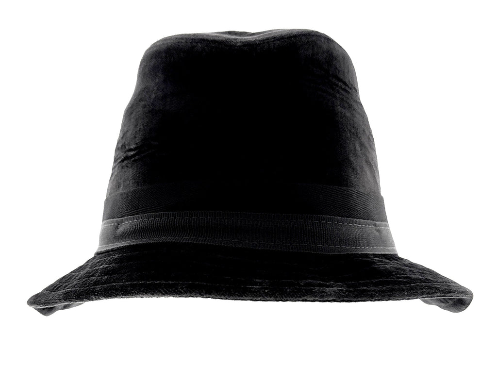 Dolce & Gabbana Classic Black Velvet Bucket Hat with Ribbon Accent  Cotton-57