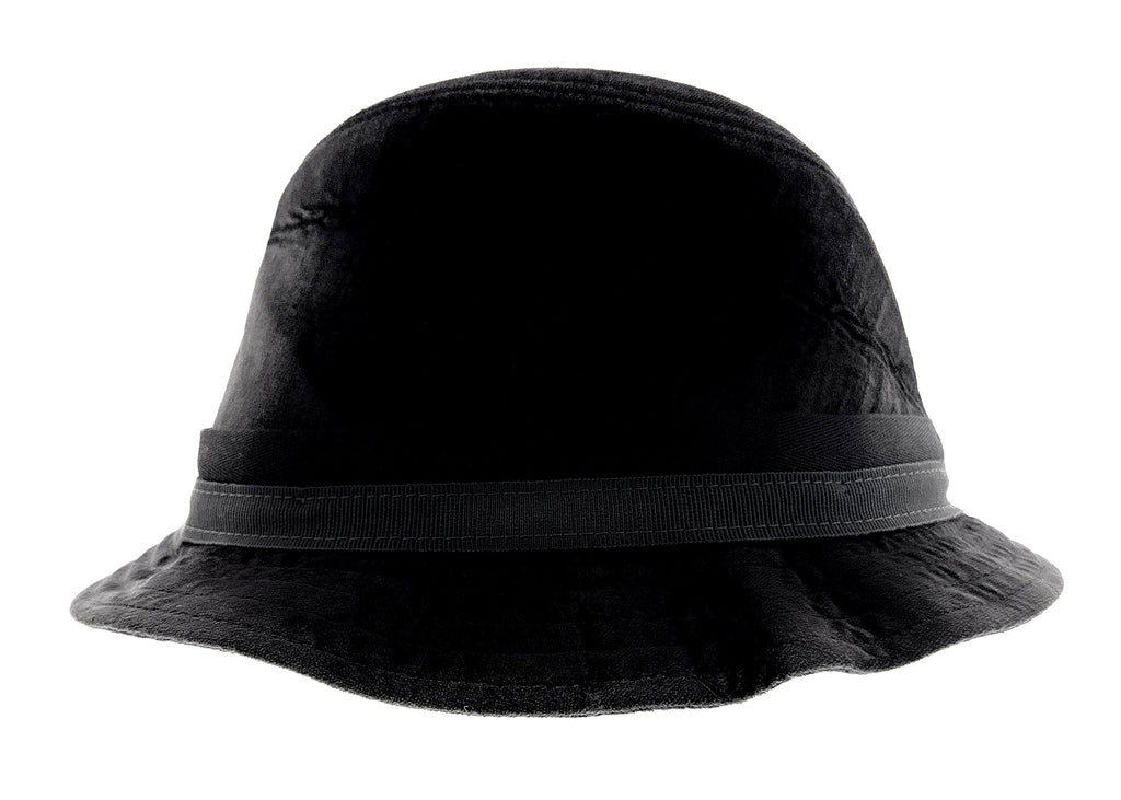Dolce & Gabbana Classic Black Velvet Bucket Hat with Ribbon Accent  Cotton-57