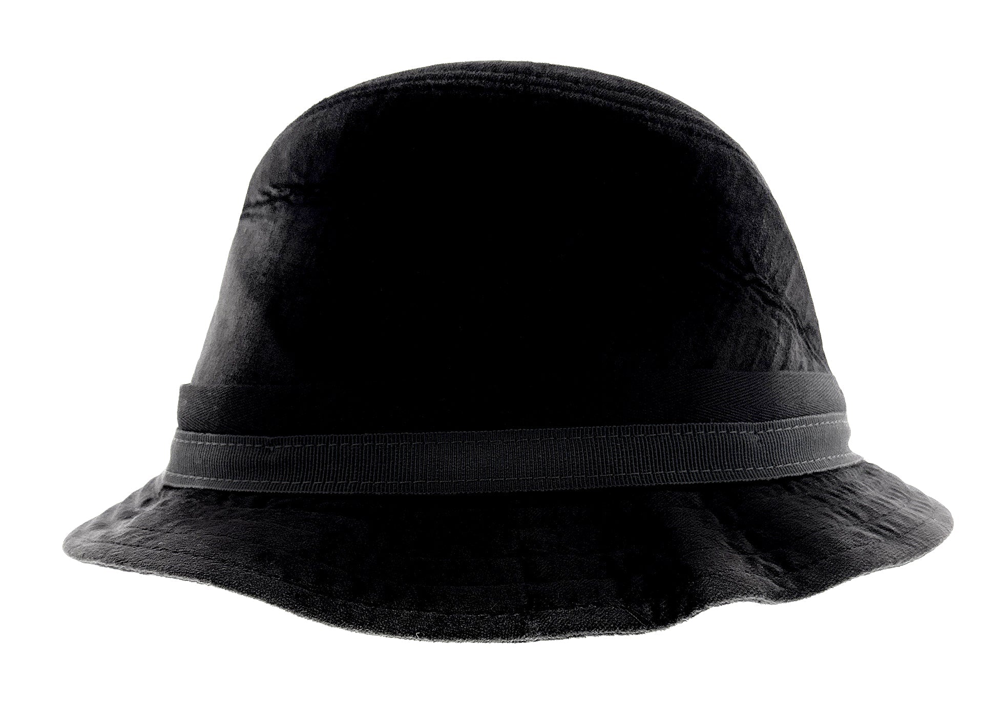 Dolce & Gabbana Classic Black Velvet Bucket Hat with Ribbon Accent  Cotton-57