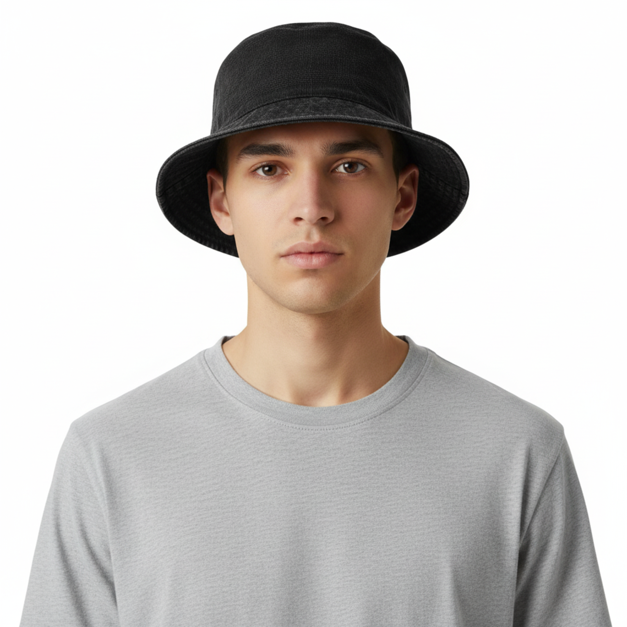 Dolce & Gabbana Grey Cotton Bucket Hat-Adult L