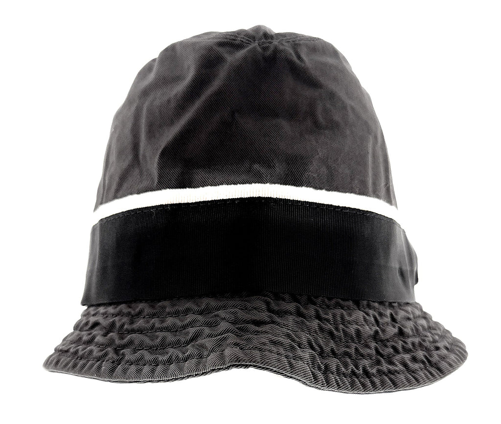 Dolce & Gabbana Men’s Black Pure Cotton Bucket Hat with Bow Band-Adult M