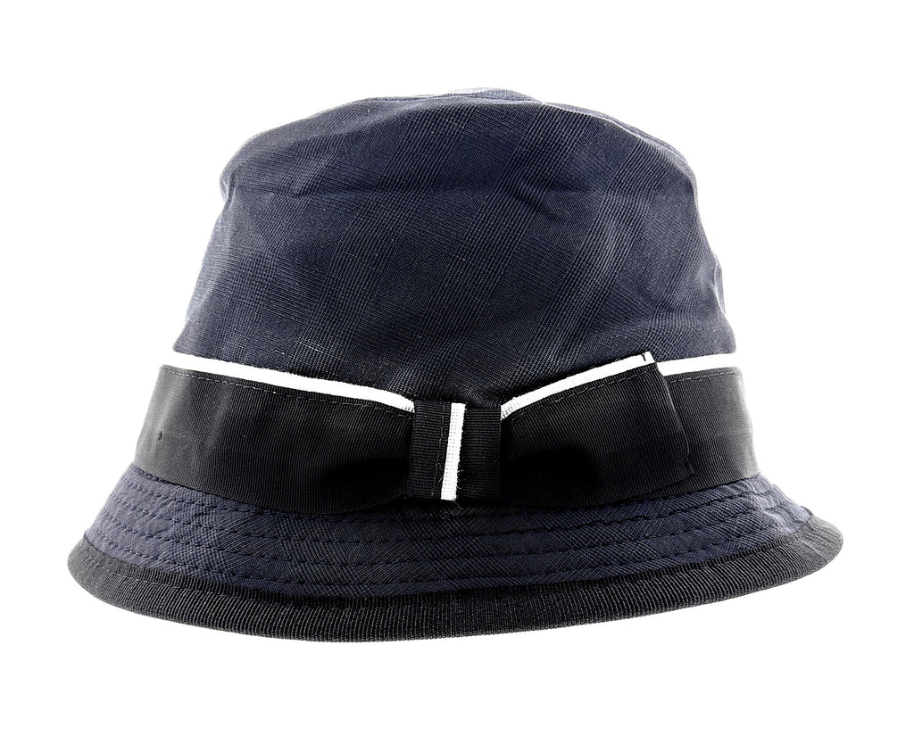 Dolce & Gabbana Men’s Grey Pure Cotton Bucket Hat with Bow Band-Adult M