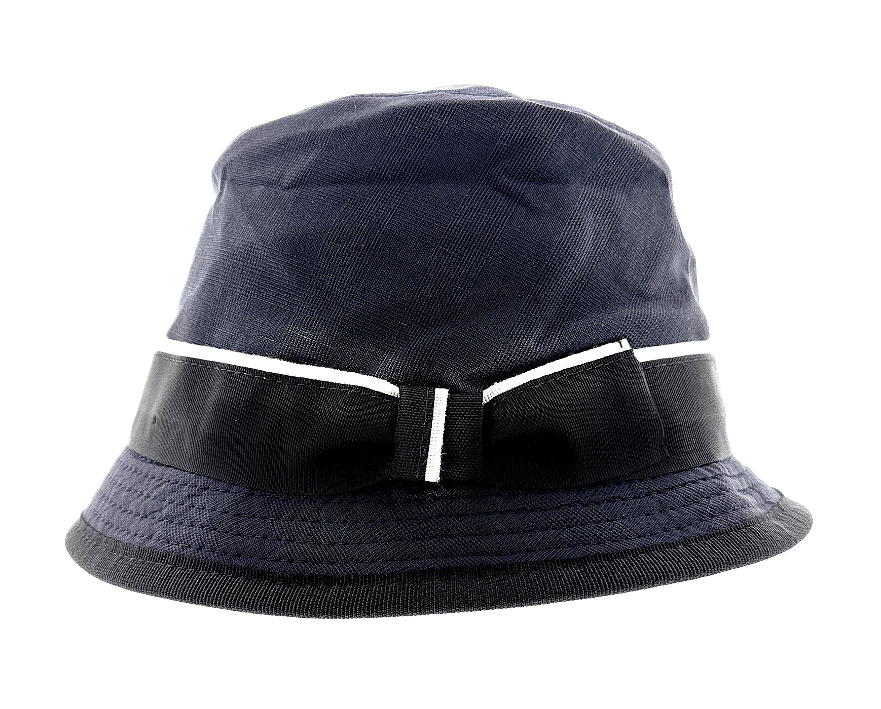 Dolce & Gabbana Men’s Grey Pure Cotton Bucket Hat with Bow Band-Adult M