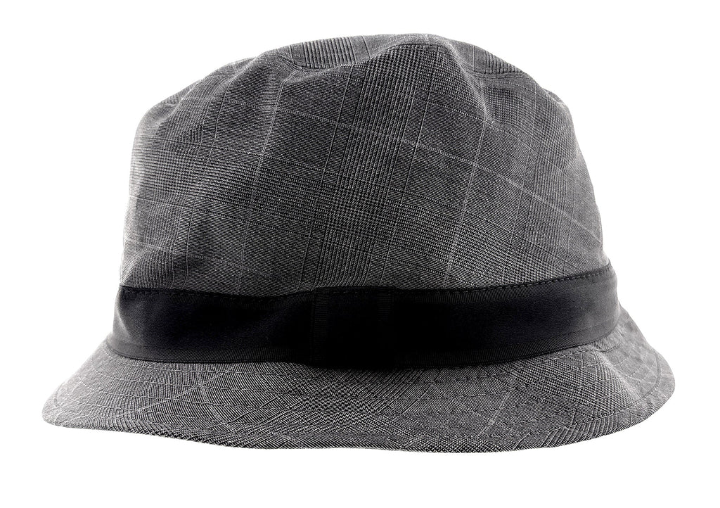 Dolce & Gabbana Cotton Light Grey Fine Plaid Bucket Hat-Adult L