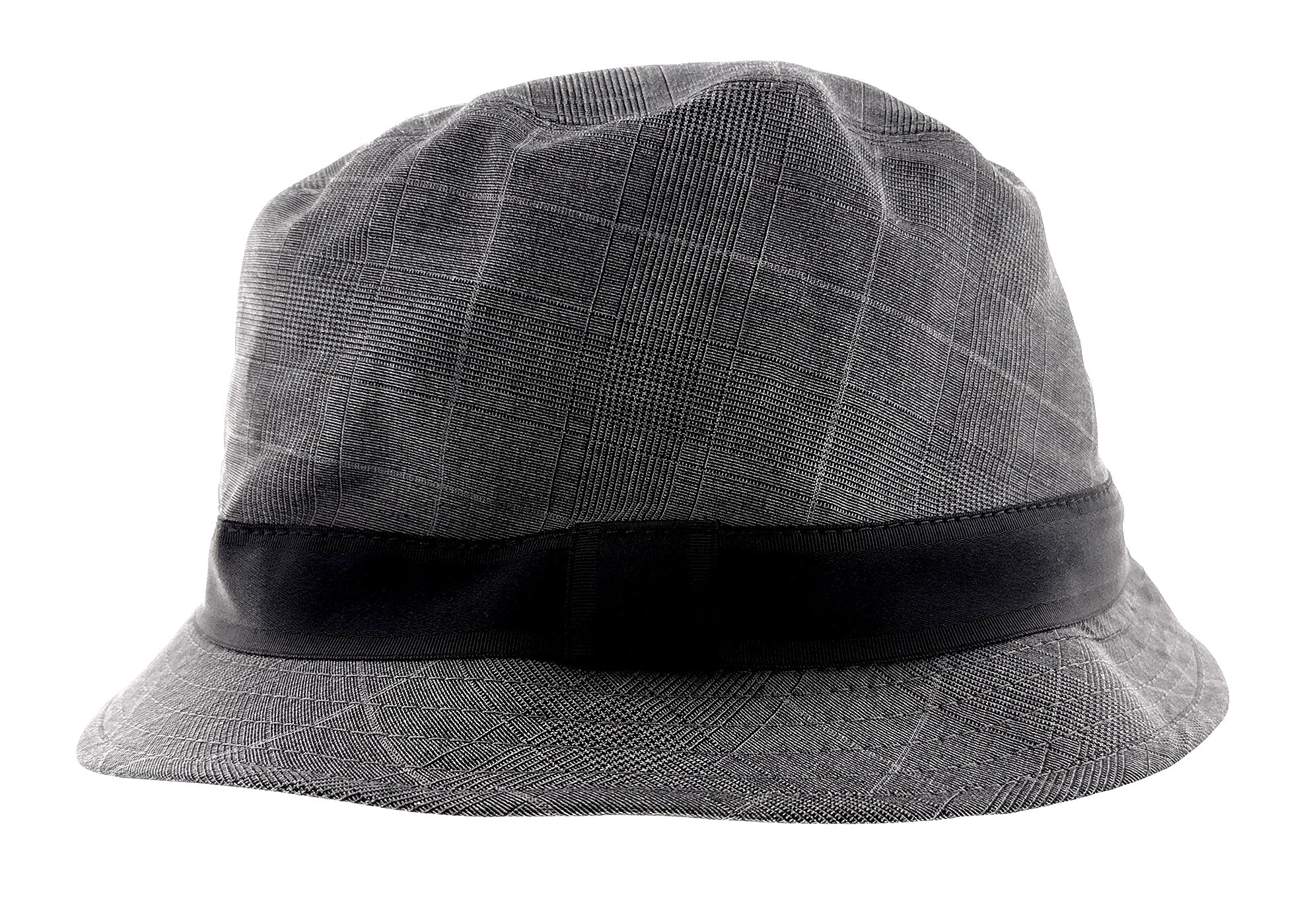 Dolce & Gabbana Cotton Light Grey Fine Plaid Bucket Hat-Adult L