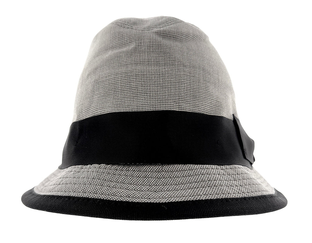 Dolce & Gabbana Men’s Light Grey Pure Cotton Bucket Hat with Bow Band