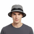 Dolce & Gabbana Men’s Light Grey Pure Cotton Bucket Hat with Bow Band