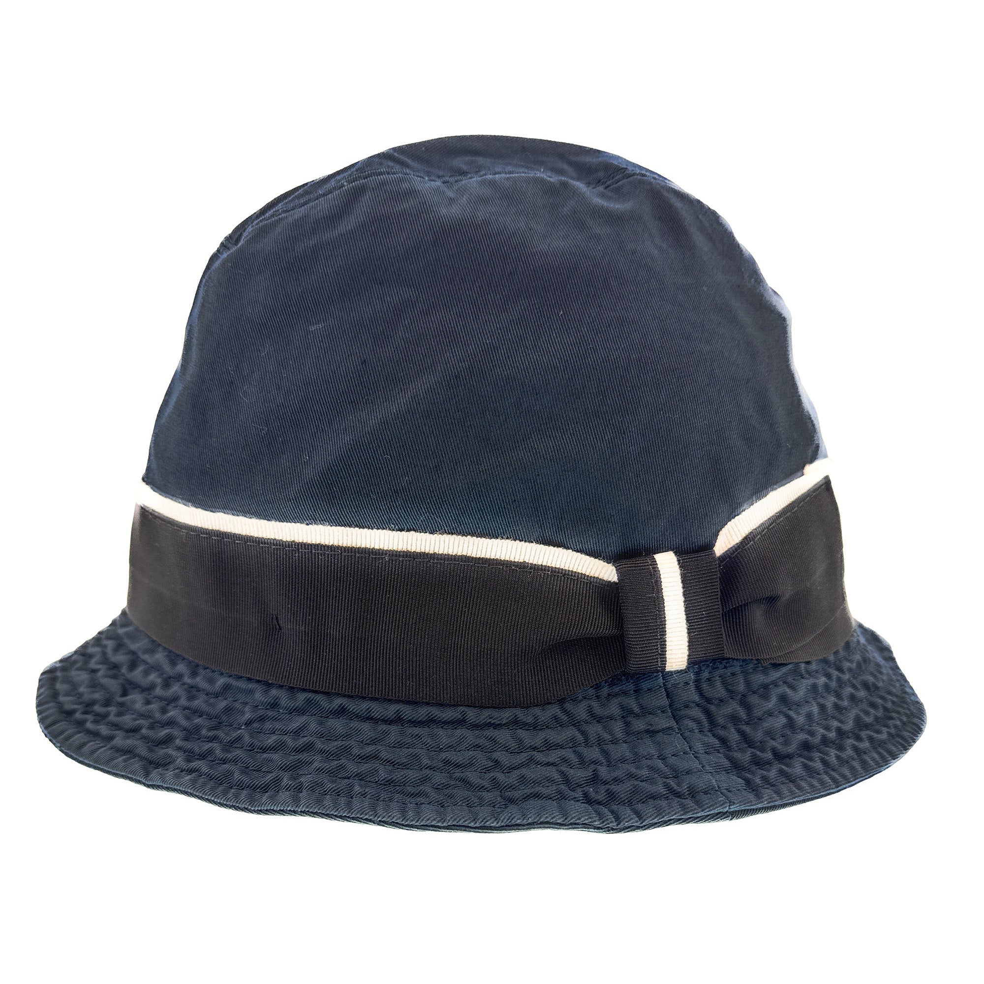 Dolce & Gabbana Men’s Grey Pure Cotton Bucket Hat with Bow Band-Adult M