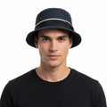 Dolce & Gabbana Men’s Grey Pure Cotton Bucket Hat with Bow Band-Adult M
