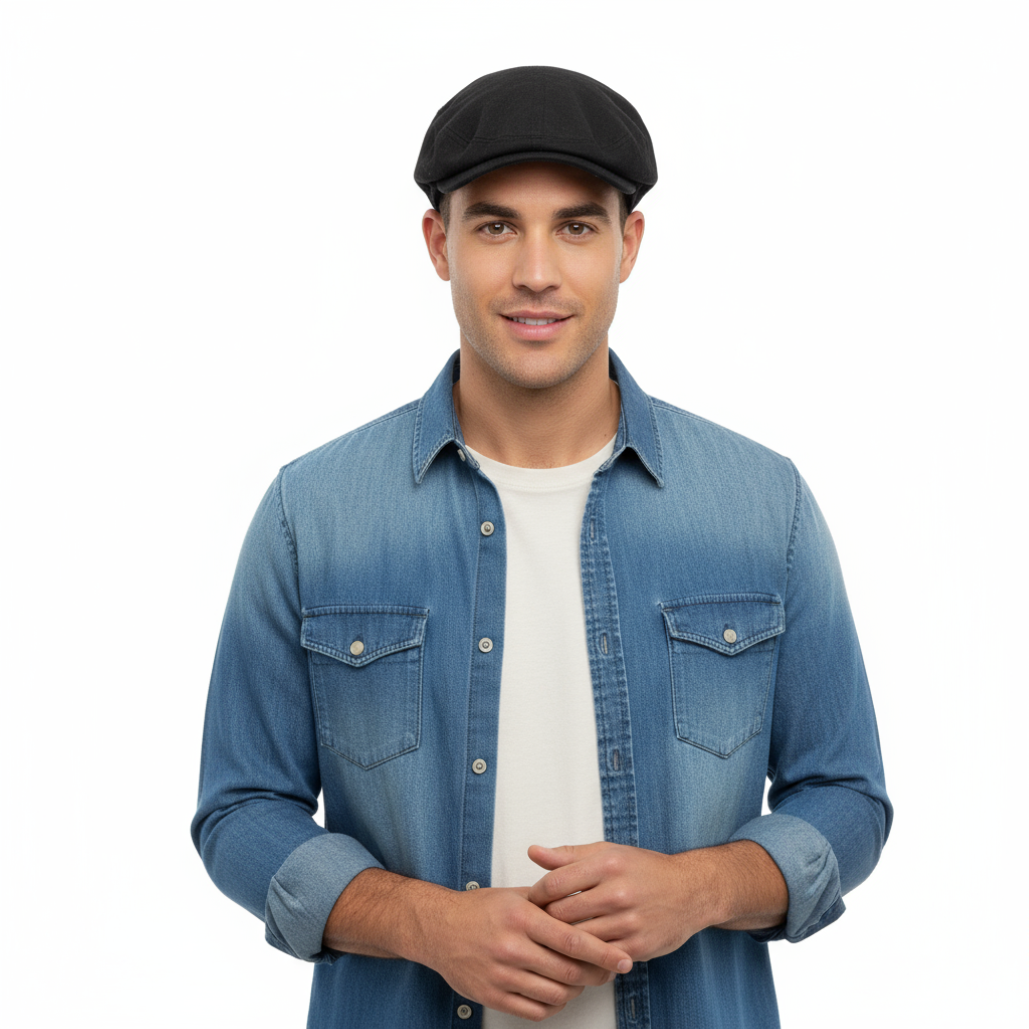 Dolce & Gabbana Men’s Black Linen Flat Cap –  Luxury Headwear